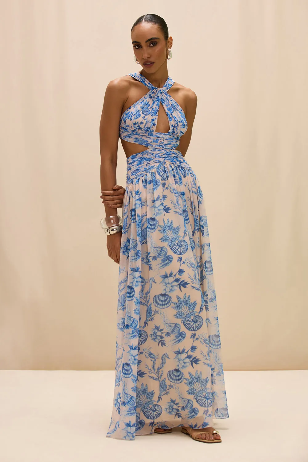 EDEN ROCK SEASHELL CUT OUT MAXI DRESS sold by PatBO