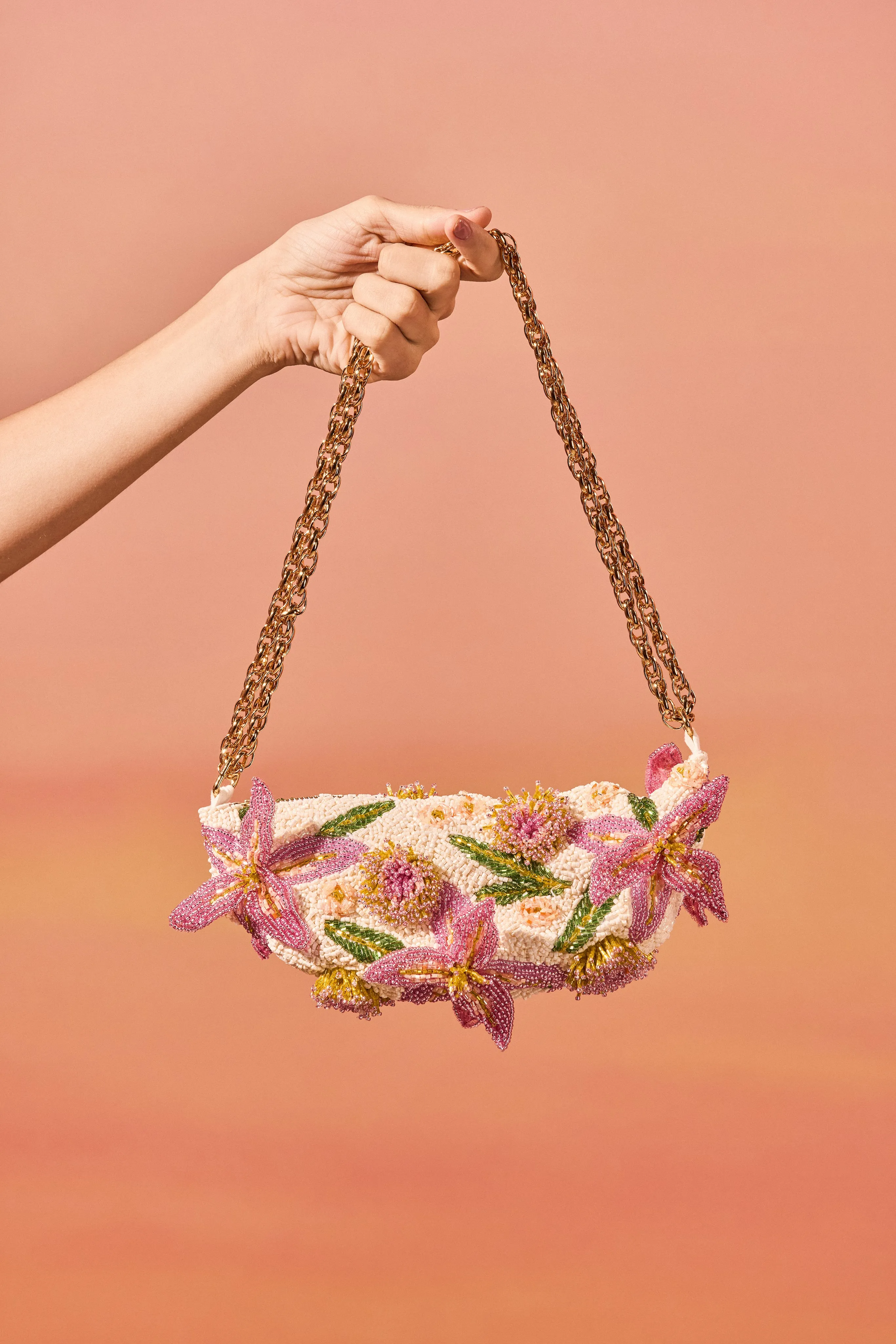 BRUMA COTTON POPLIN BAG EMBROIDERED FLOWERS sold by PatBO