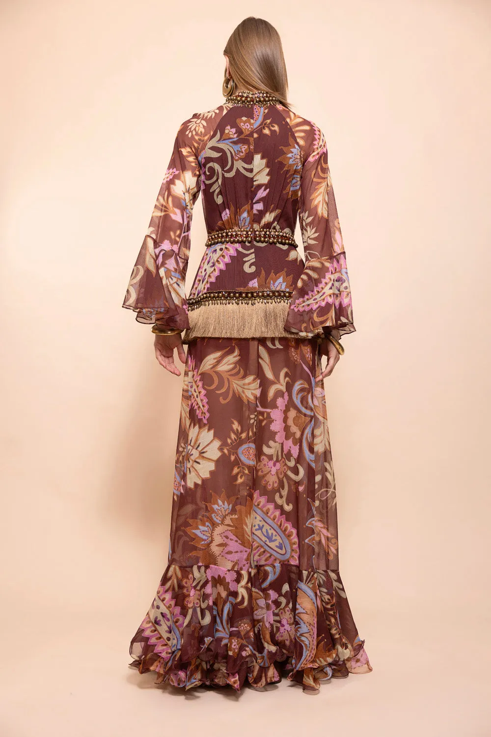 Boho Long-Sleeve Plunging Gown sold by PatBO product image thumbnail 4