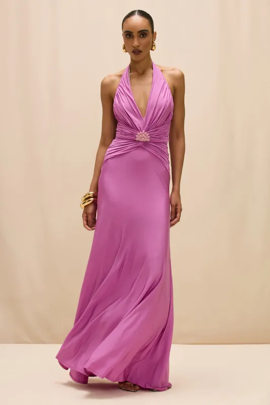GISELE JERSEY BACK SLIT MAXI DRESS made by PatBO