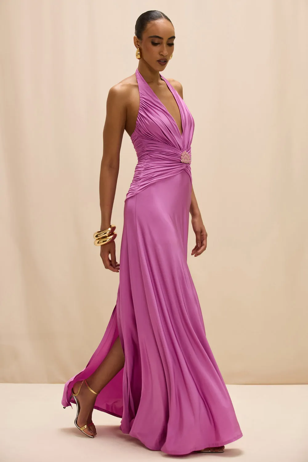 GISELE JERSEY BACK SLIT MAXI DRESS sold by PatBO product image thumbnail 3