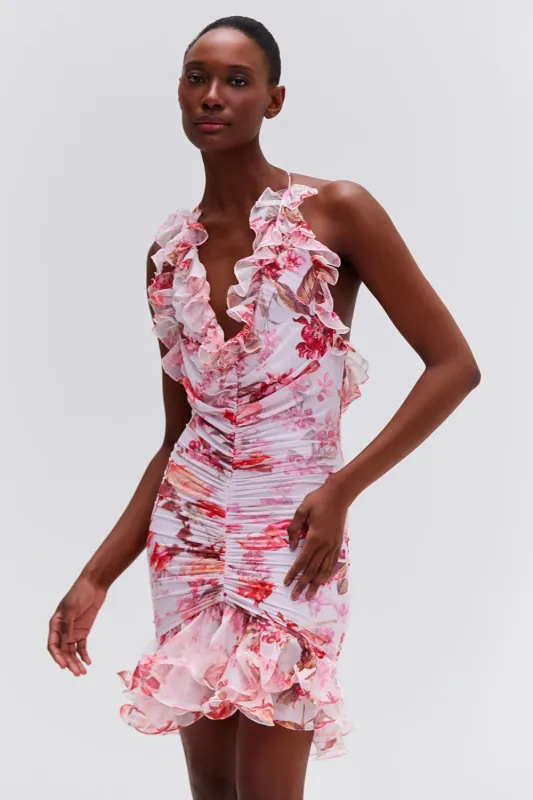 Floral Haze Stretch Tulle Sleeveless Mini Dress made by PatBO