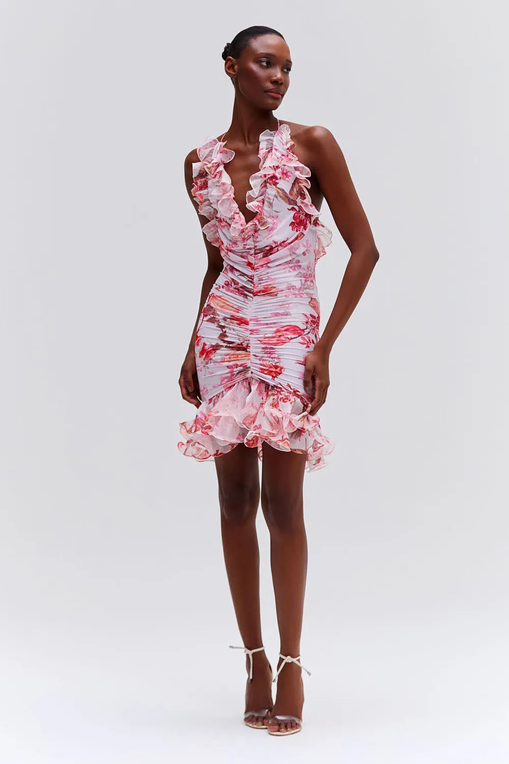 Floral Haze Stretch Tulle Sleeveless Mini Dress sold by PatBO product image thumbnail 2