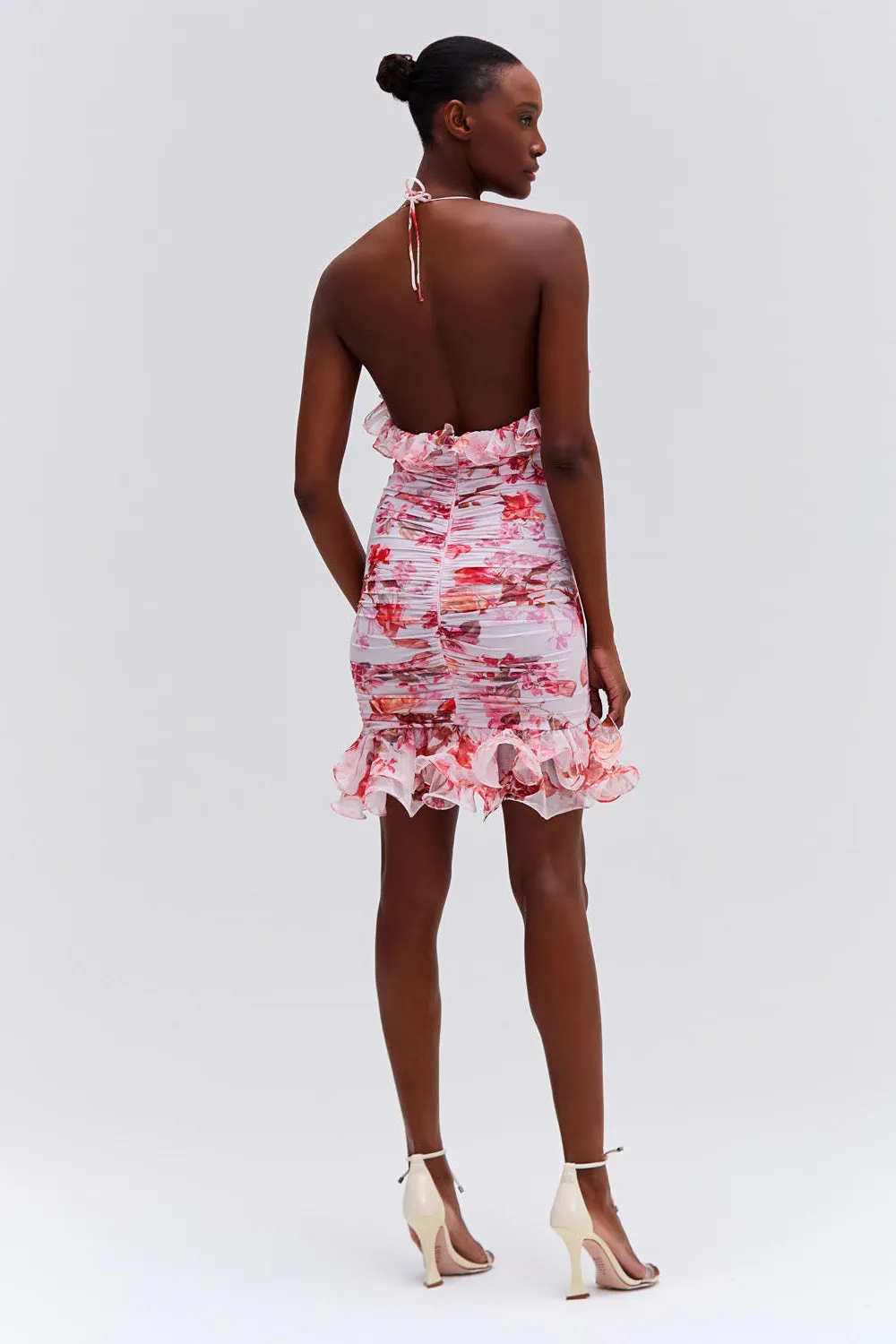 Floral Haze Stretch Tulle Sleeveless Mini Dress sold by PatBO product image thumbnail 3