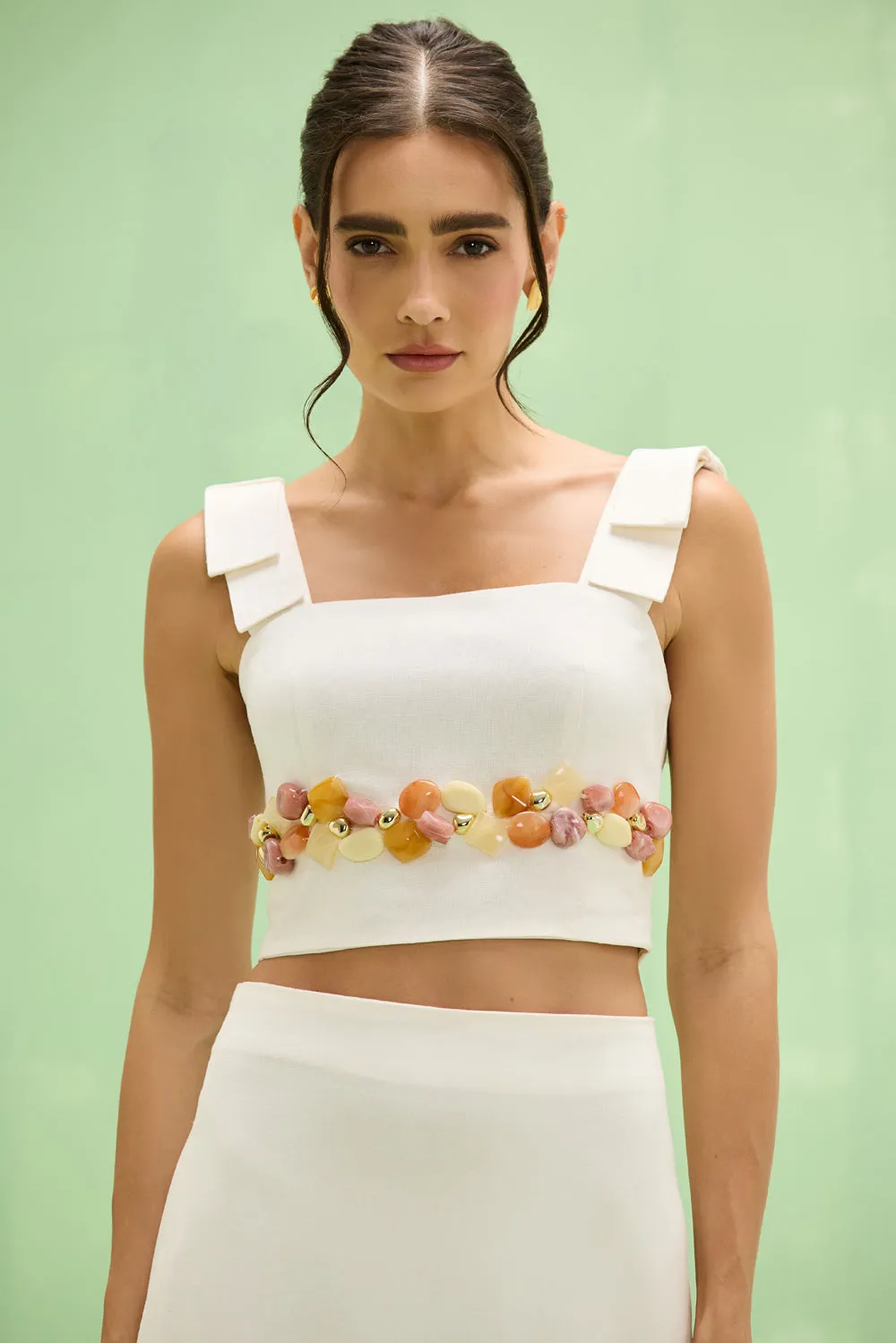 GABRIELA LINEN TOP sold by PatBO