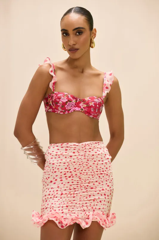 PEONY PRINT LYCRA SHORT COVERUP made by PatBO
