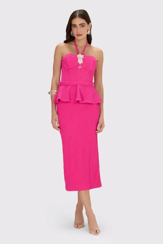 BREEZE JACQUARD CORSET MIDI DRESS made by PatBO