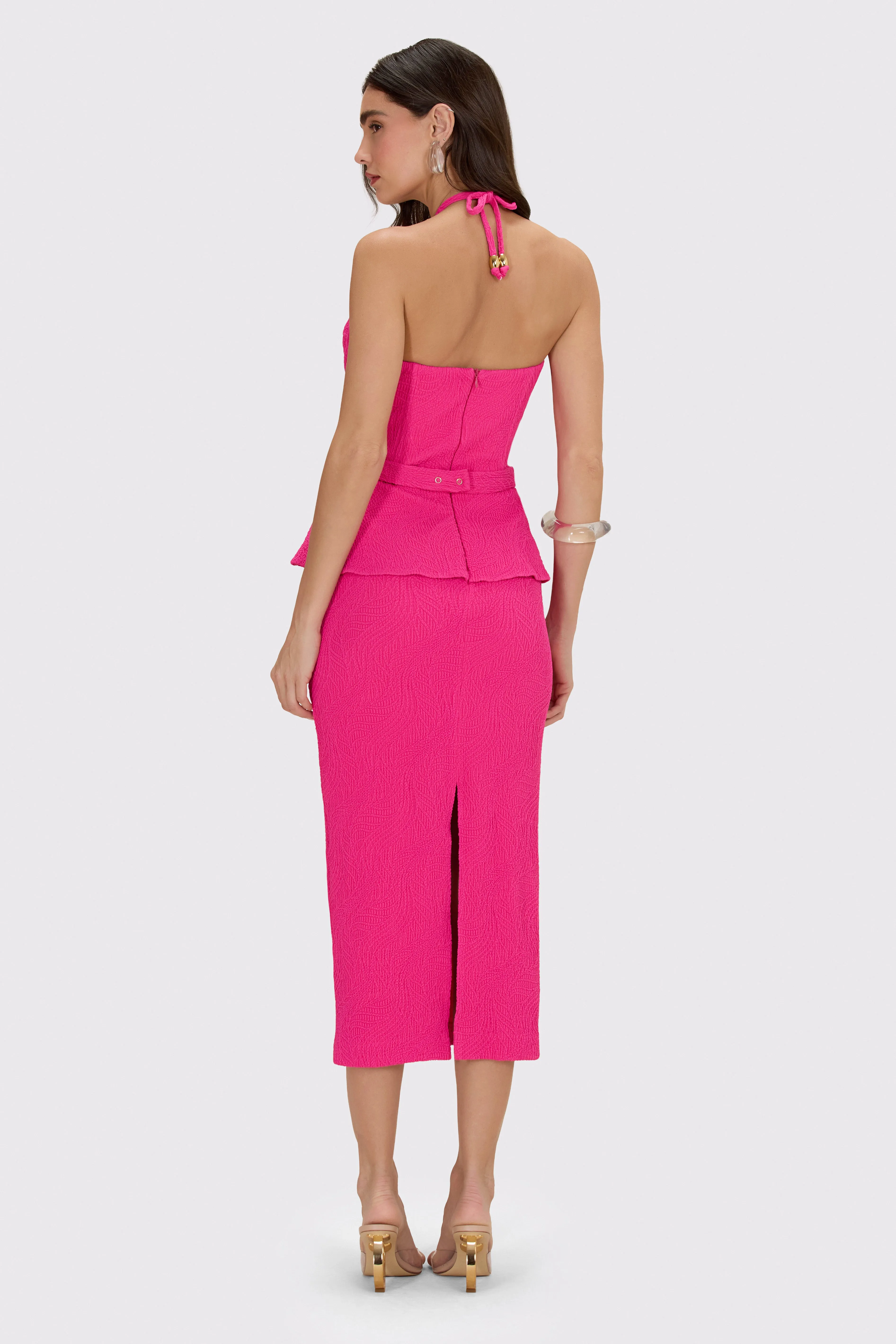 BREEZE JACQUARD CORSET MIDI DRESS sold by PatBO product image thumbnail 3