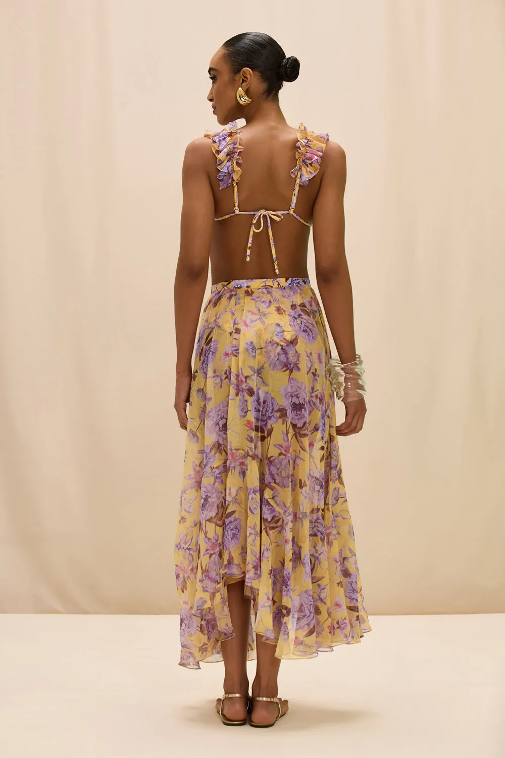 PEONY PRINT LYCRA MAXI SKIRT sold by PatBO product image thumbnail 2