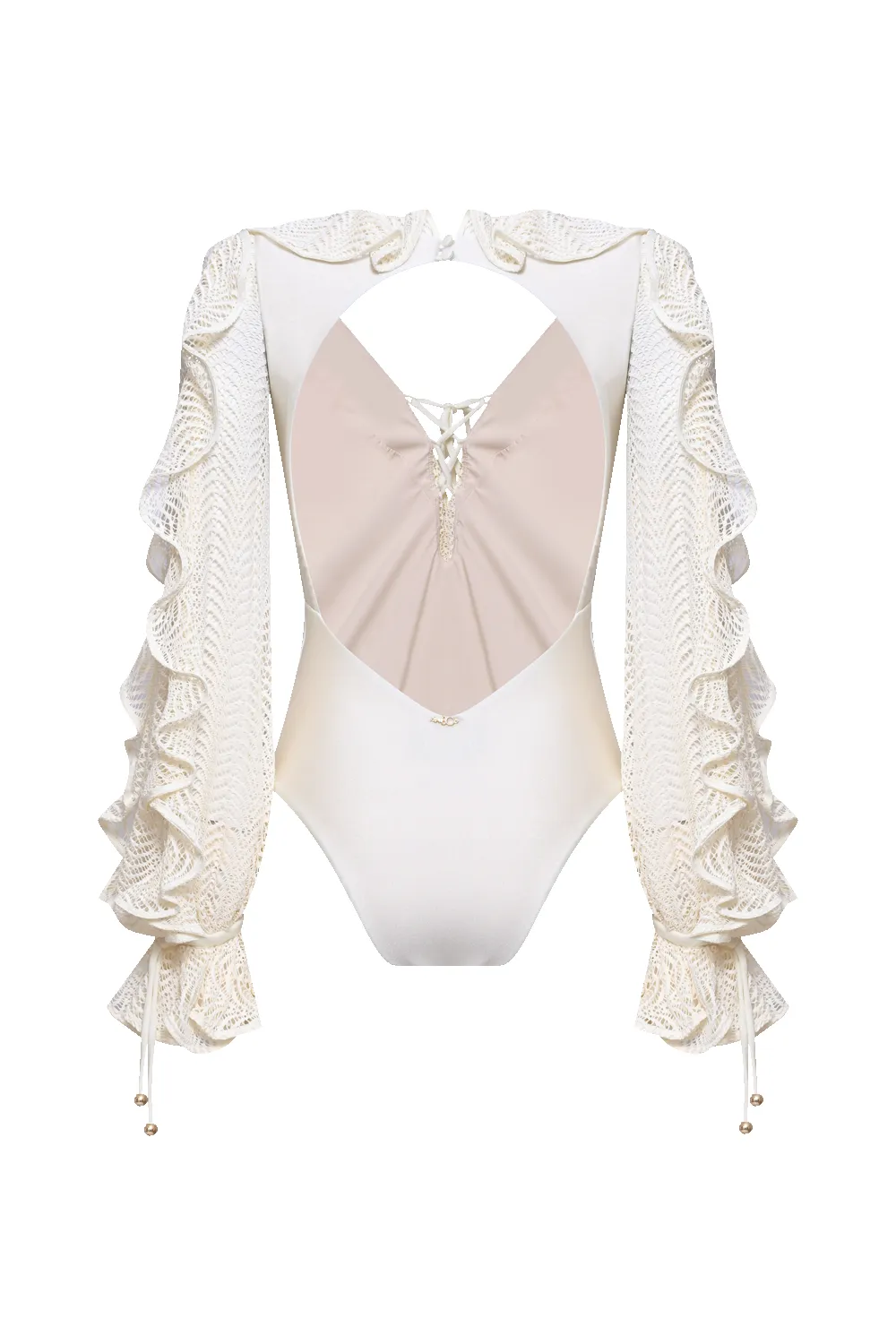 JADE LYCRA PLUNGE MESH BODYSUIT sold by PatBO product image thumbnail 4