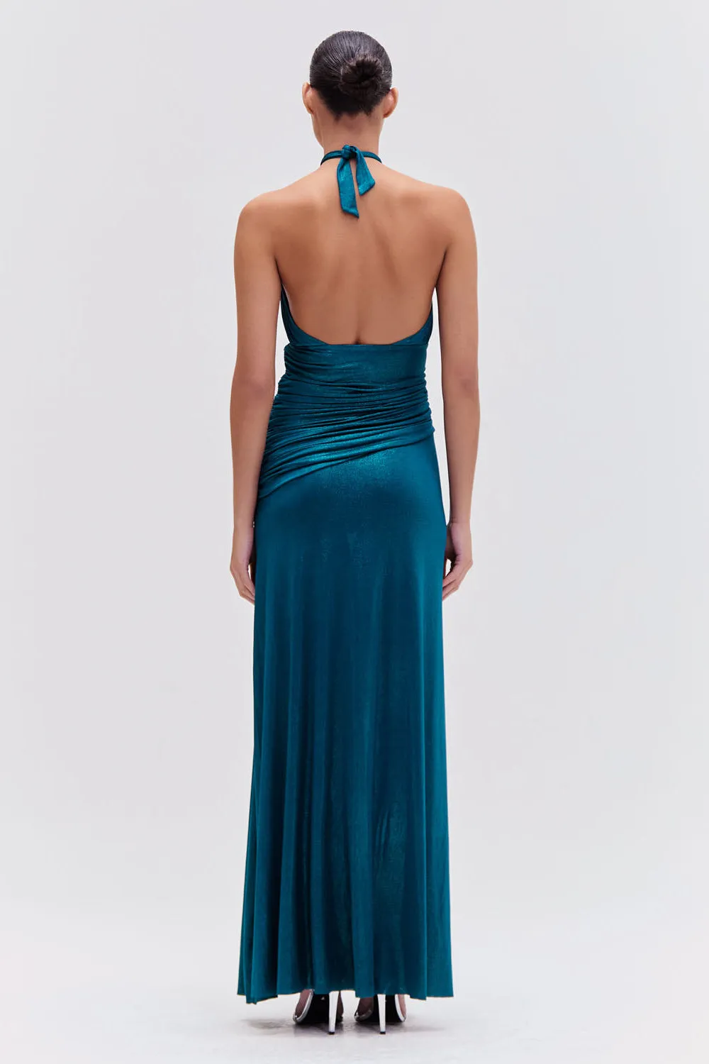 Metallic Jersey Halterneck Maxi Dress sold by PatBO product image thumbnail 3