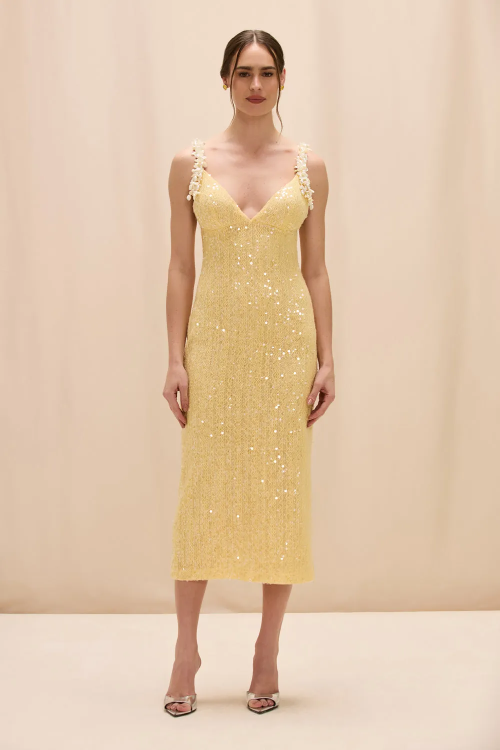 IARA CROCHET FLOWERS MIDI DRESS sold by PatBO