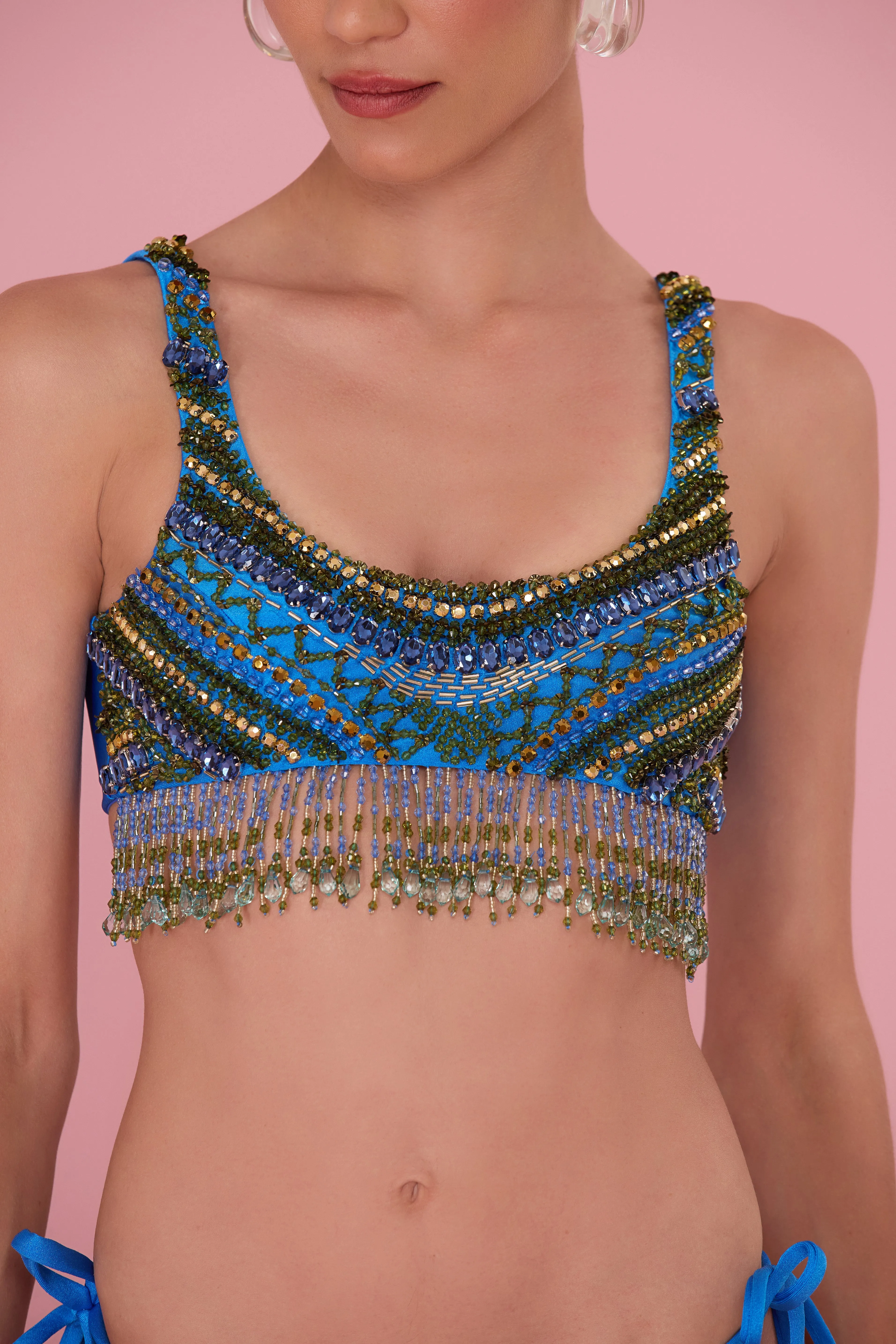 JERSEY 1958 BIKINI TOP BLUE sold by PatBO product image thumbnail 2