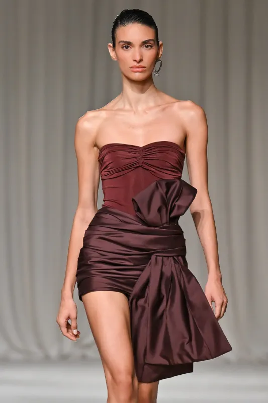 TAFFETA TARSILA BOW MINI DRESS (RUNWAY) made by PatBO