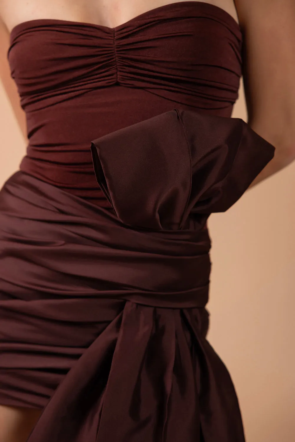 TAFFETA TARSILA BOW MINI DRESS (RUNWAY) sold by PatBO product image thumbnail 4