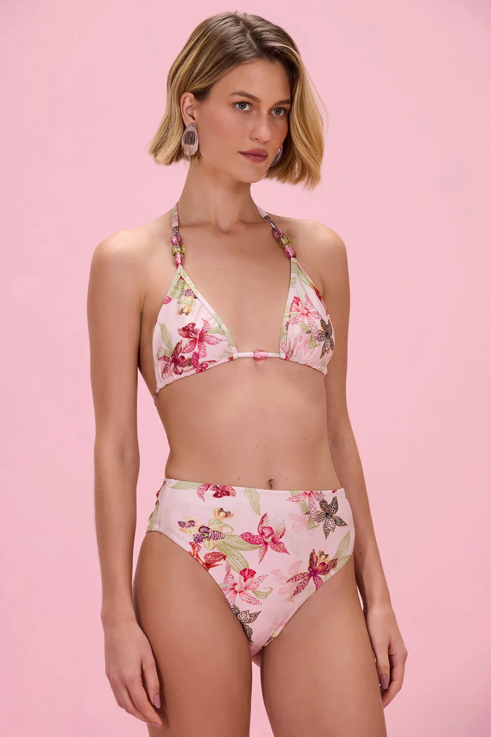 ORCHID BLOOM HIGH WAIST BIKINI BOTTOM sold by PatBO