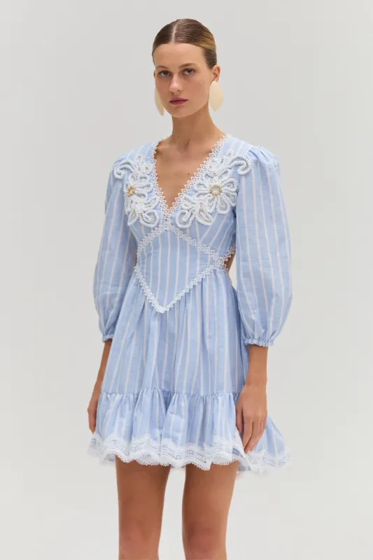 MARINE LINEN MINI DRESS made by PatBO