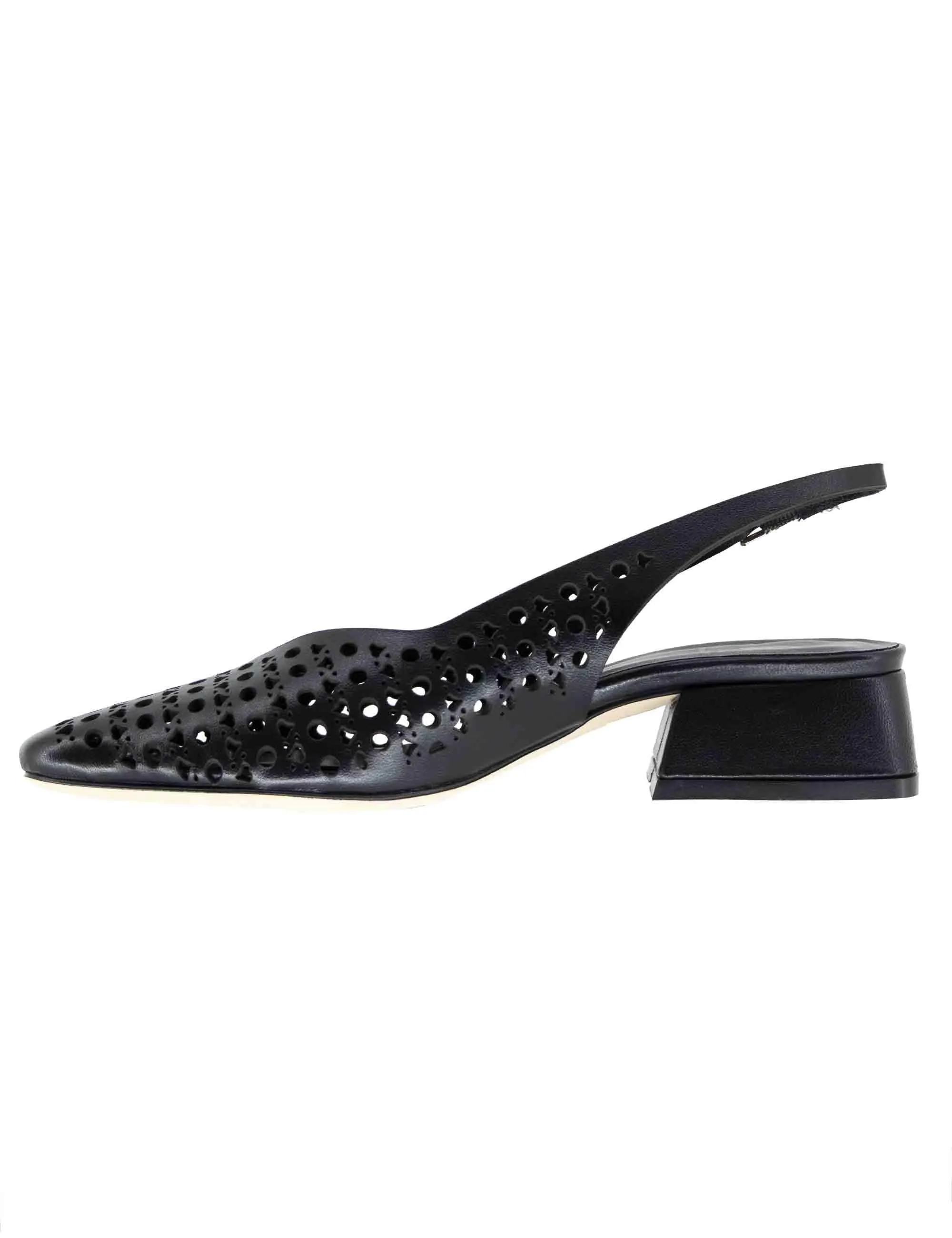 Slingback donna in pelle nera forata Donna CH2525/G 001 sold by Spatarella product image thumbnail 2