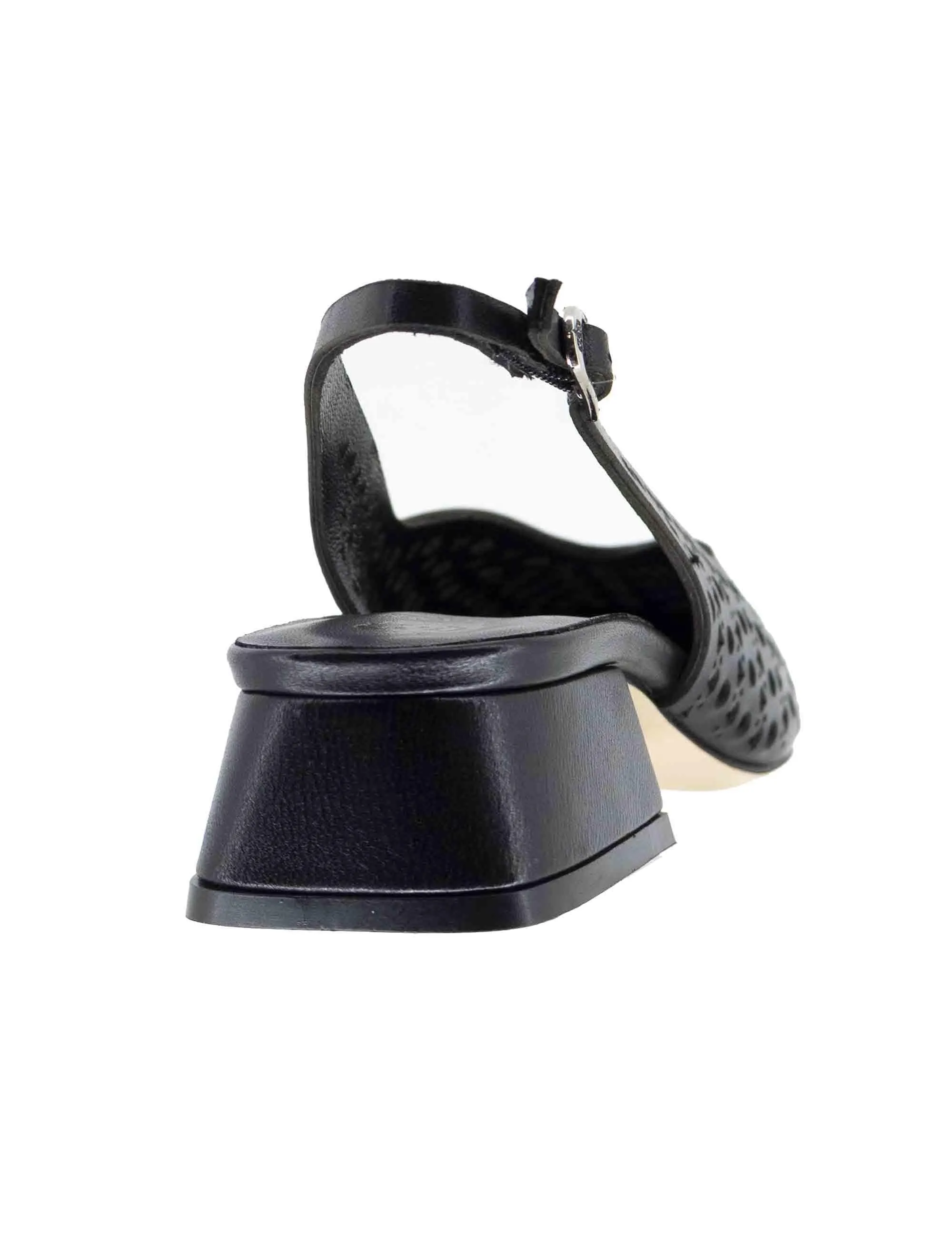 Slingback donna in pelle nera forata Donna CH2525/G 001 sold by Spatarella product image thumbnail 5