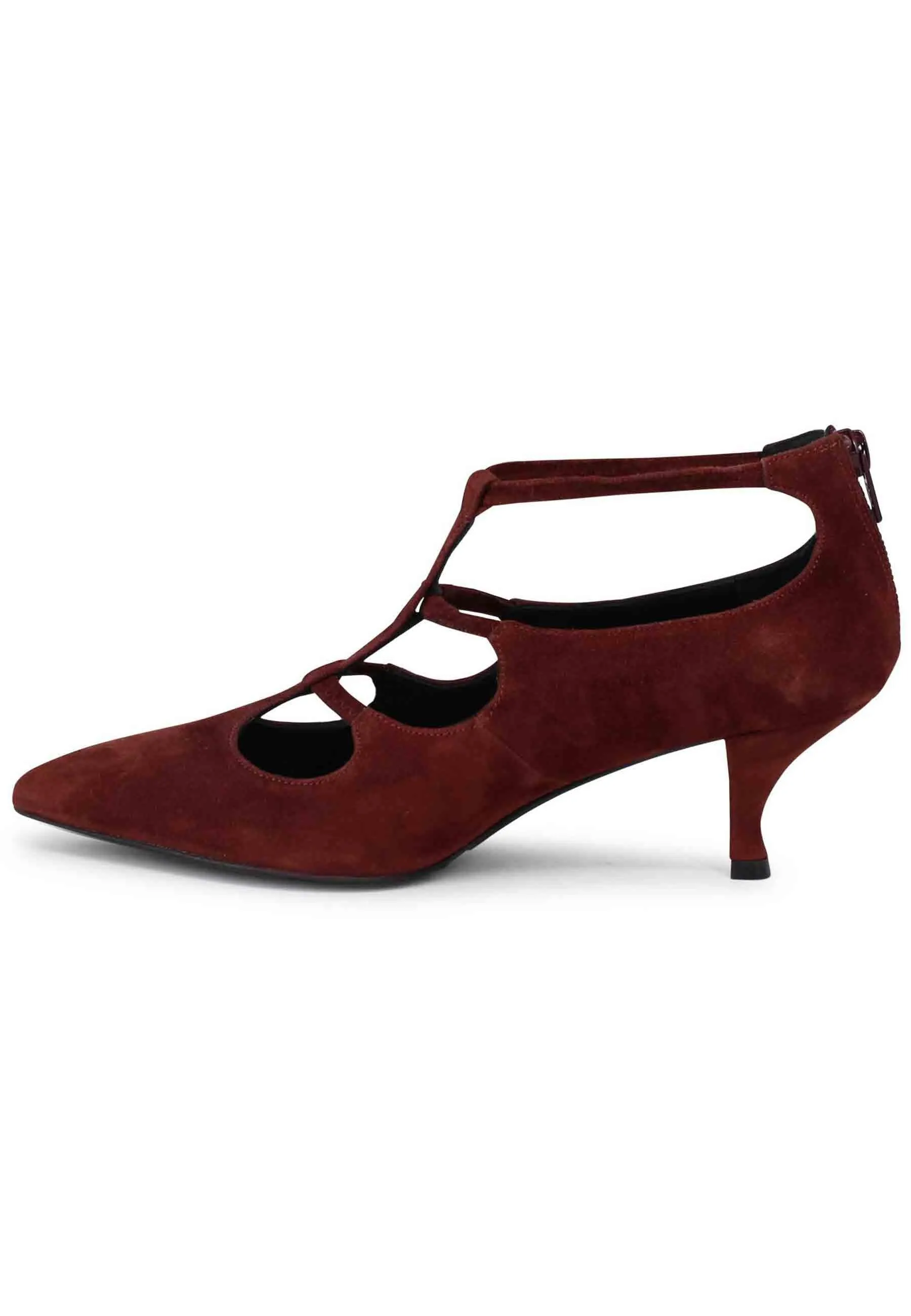 Decollete donna in camoscio marrone con cinturini Donna SP715 013 sold by Spatarella product image thumbnail 2