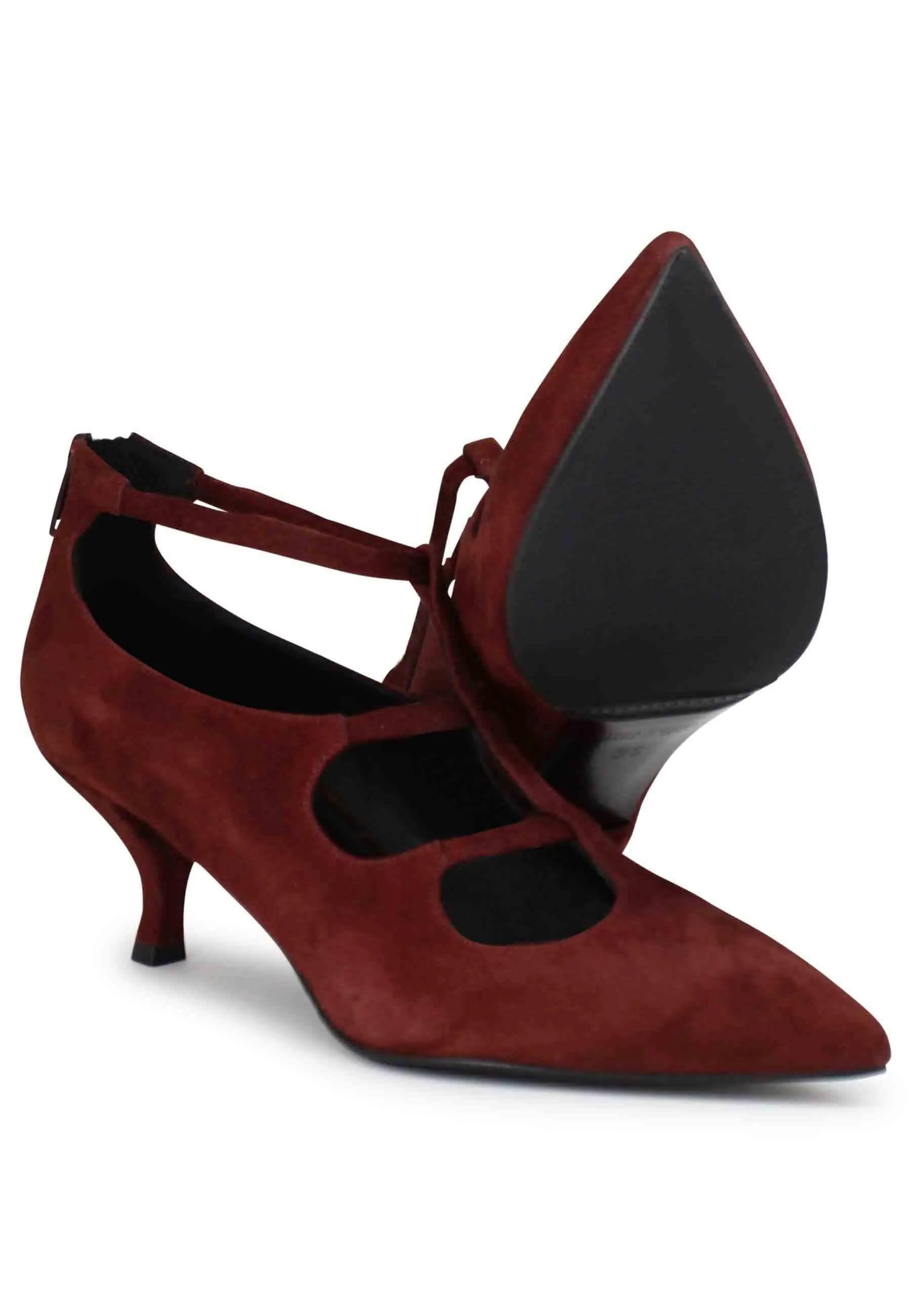 Decollete donna in camoscio marrone con cinturini Donna SP715 013 sold by Spatarella product image thumbnail 5