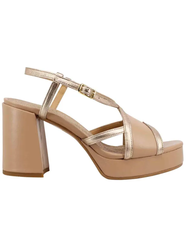 Sandali slingback donna in pelle nude tacco alto e plateau Donna SP863 300 sold by Spatarella