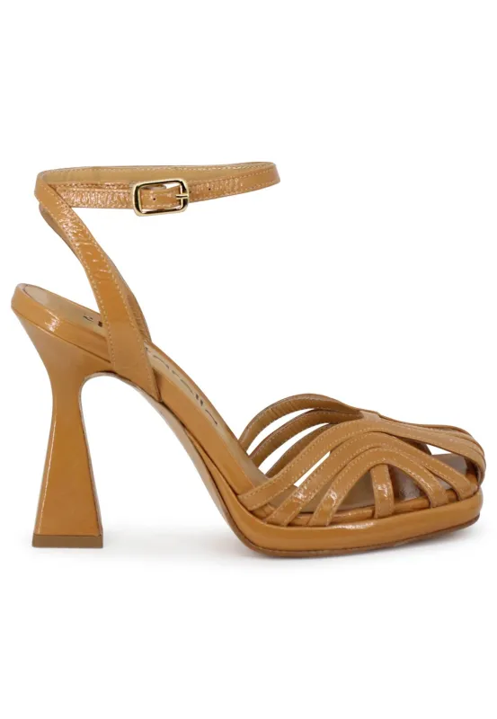 Sandali donna in naplack cuoio con cinturino alla caviglia tacco alto e plateau Donna SP658 300 sold by Spatarella