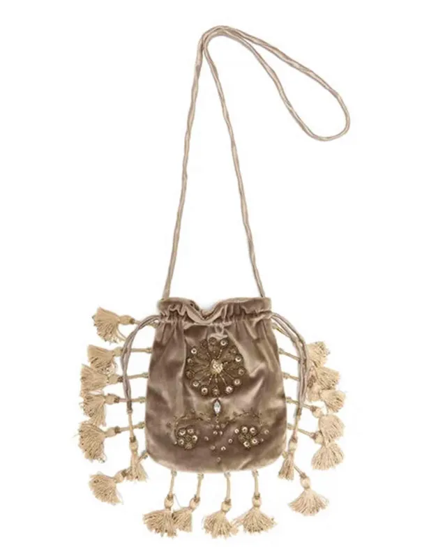 Mini bag The Precious Velvet in velluto taupe Donna OP009561039 11003 sold by Spatarella