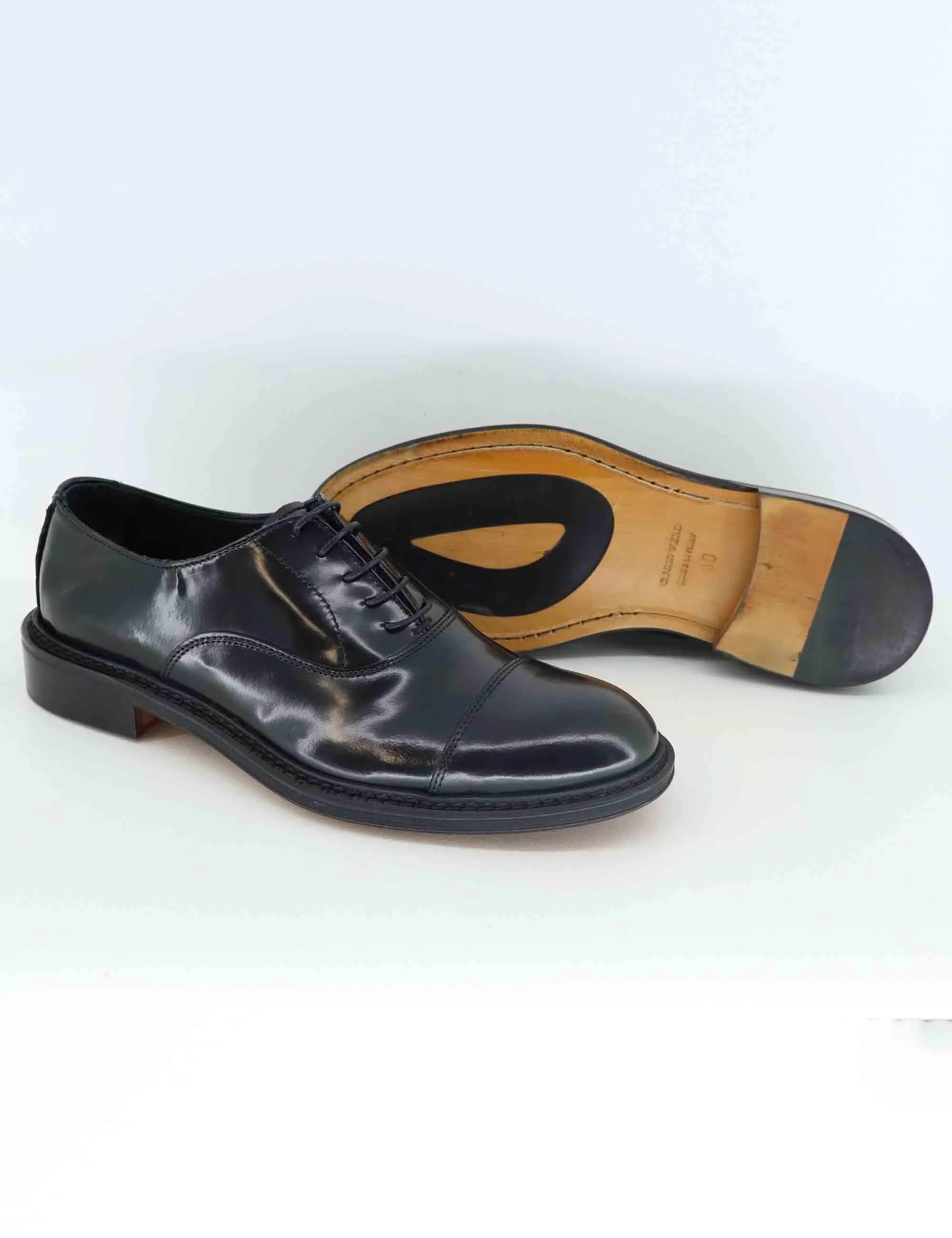 Stringate uomo in pelle nera con suola in cuoio Uomo SP15401 001 sold by Spatarella product image thumbnail 4