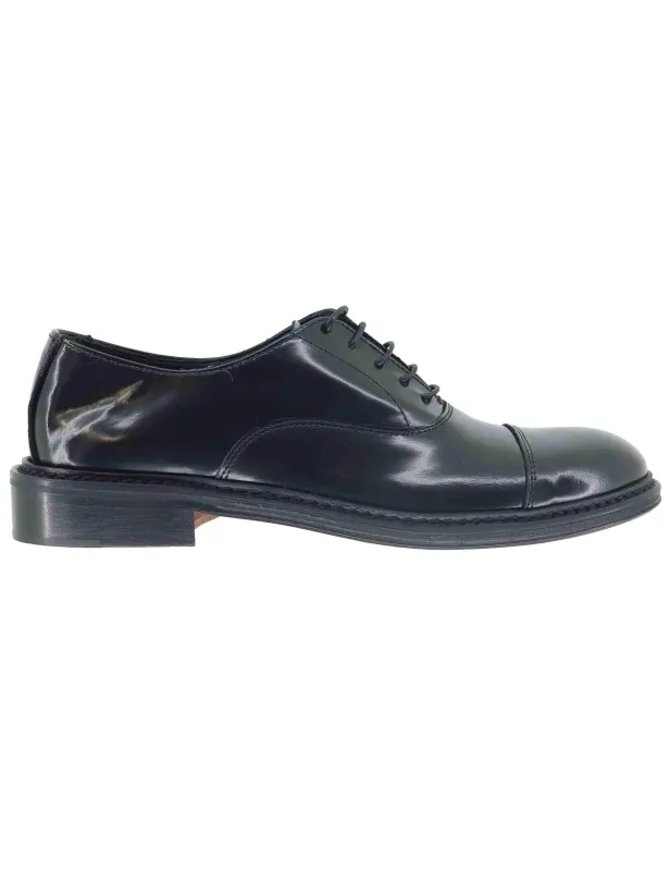 Stringate uomo in pelle nera con suola in cuoio Uomo SP15401 001 made by Spatarella