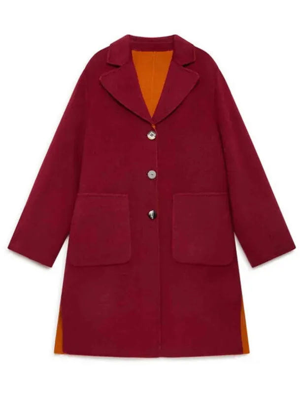 Cappotti Double Wool in lana arancio e fuxia Donna JB539020276 31B33 sold by Spatarella