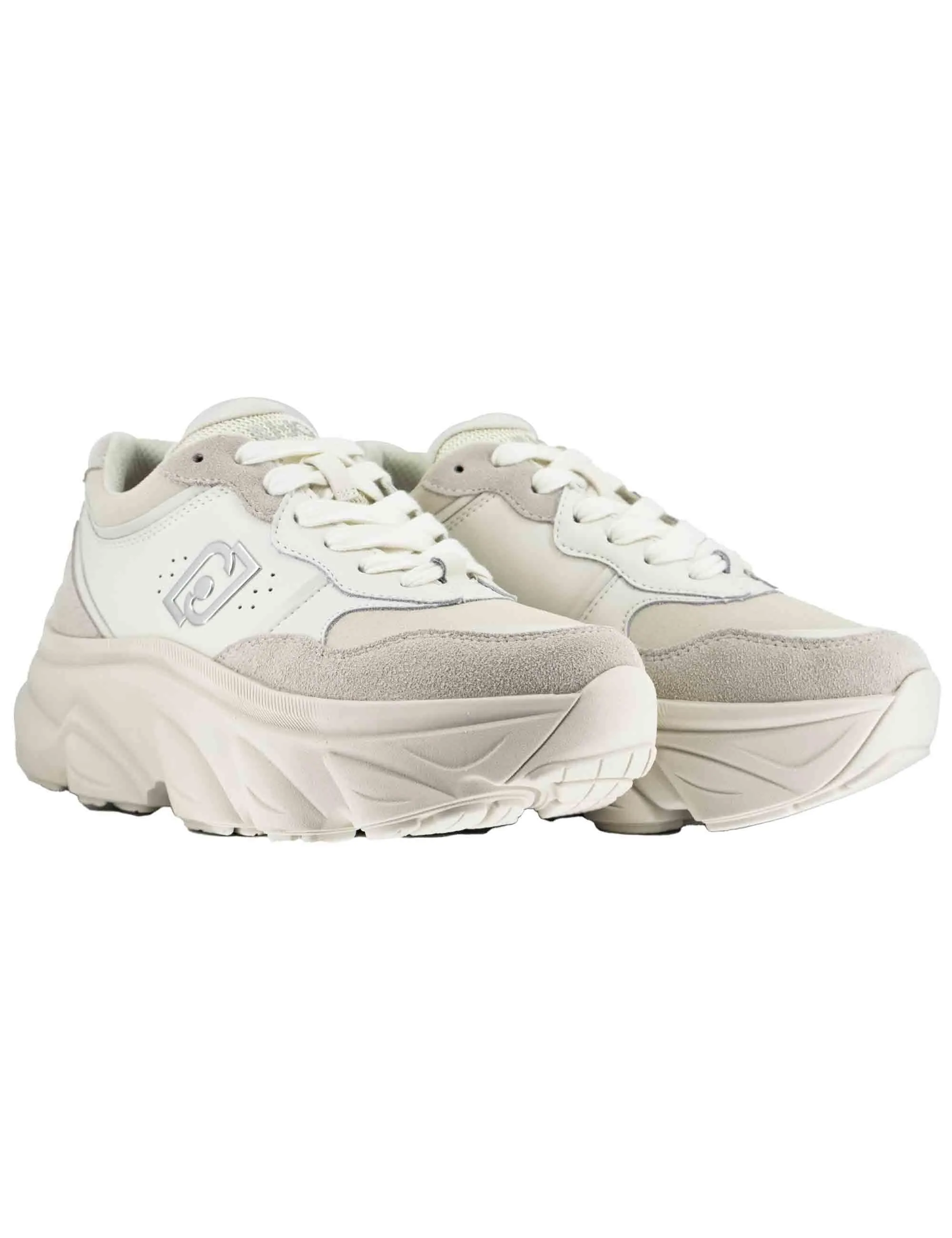 Sneakers Steffy 01 in pelle off white con suola alta 5 cm Donna BF5061P0304S1400 Off White sold by Spatarella product image thumbnail 3