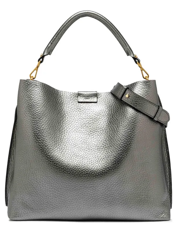 Borse Aretha in pelle argento Donna BS11833 14205 RNGDBL sold by Spatarella