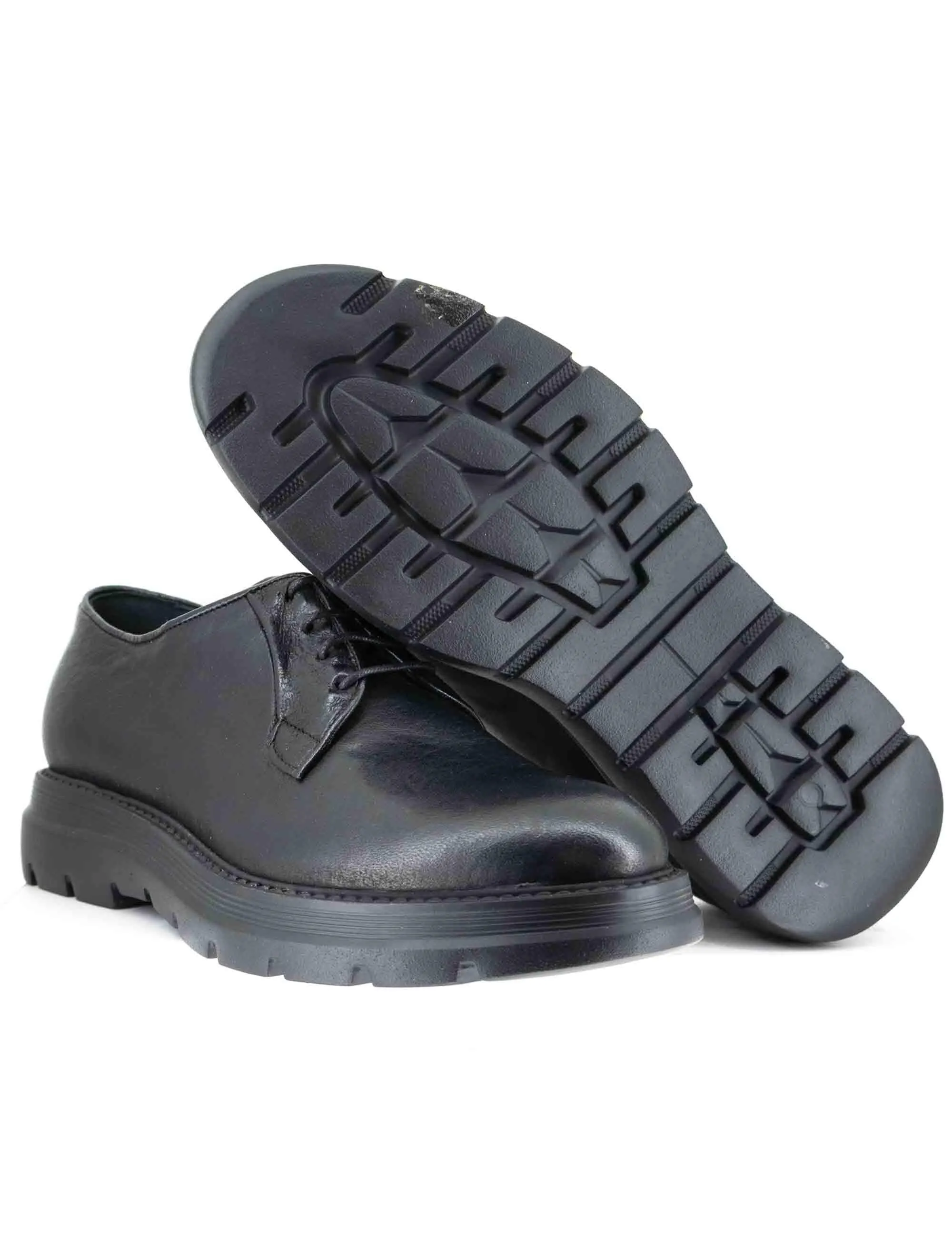 Stringate in pelle nera con suola alta in gomma Uomo SP1145G 001 sold by Spatarella product image thumbnail 5