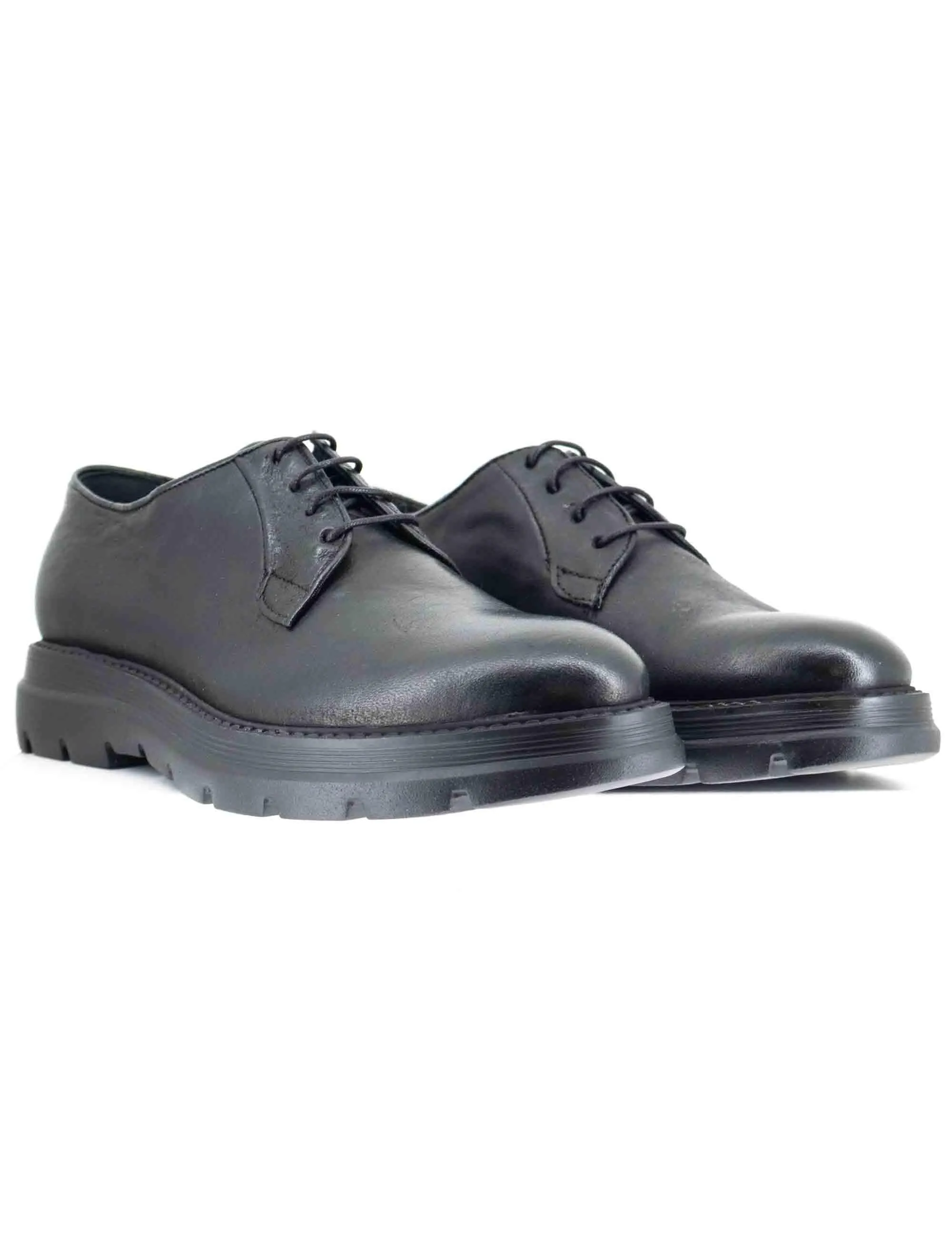 Stringate in pelle nera con suola alta in gomma Uomo SP1145G 001 sold by Spatarella product image thumbnail 3