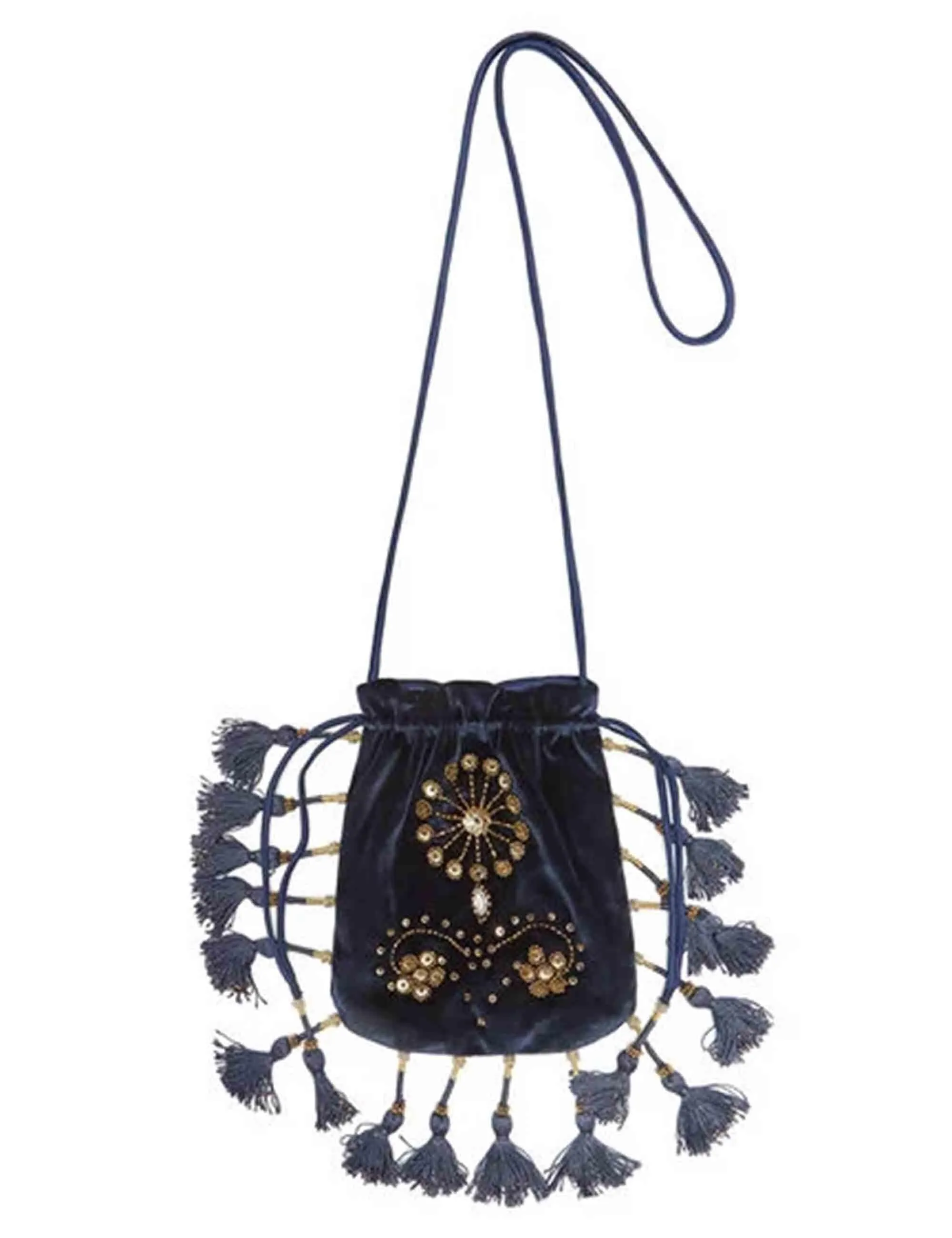 Mini bag The Precious Velvet in velluto blu Donna OP009561039 80043 sold by Spatarella