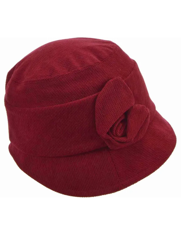 Cappelli in velluto rosso con fiore Donna 019727-00000 22 made by Spatarella