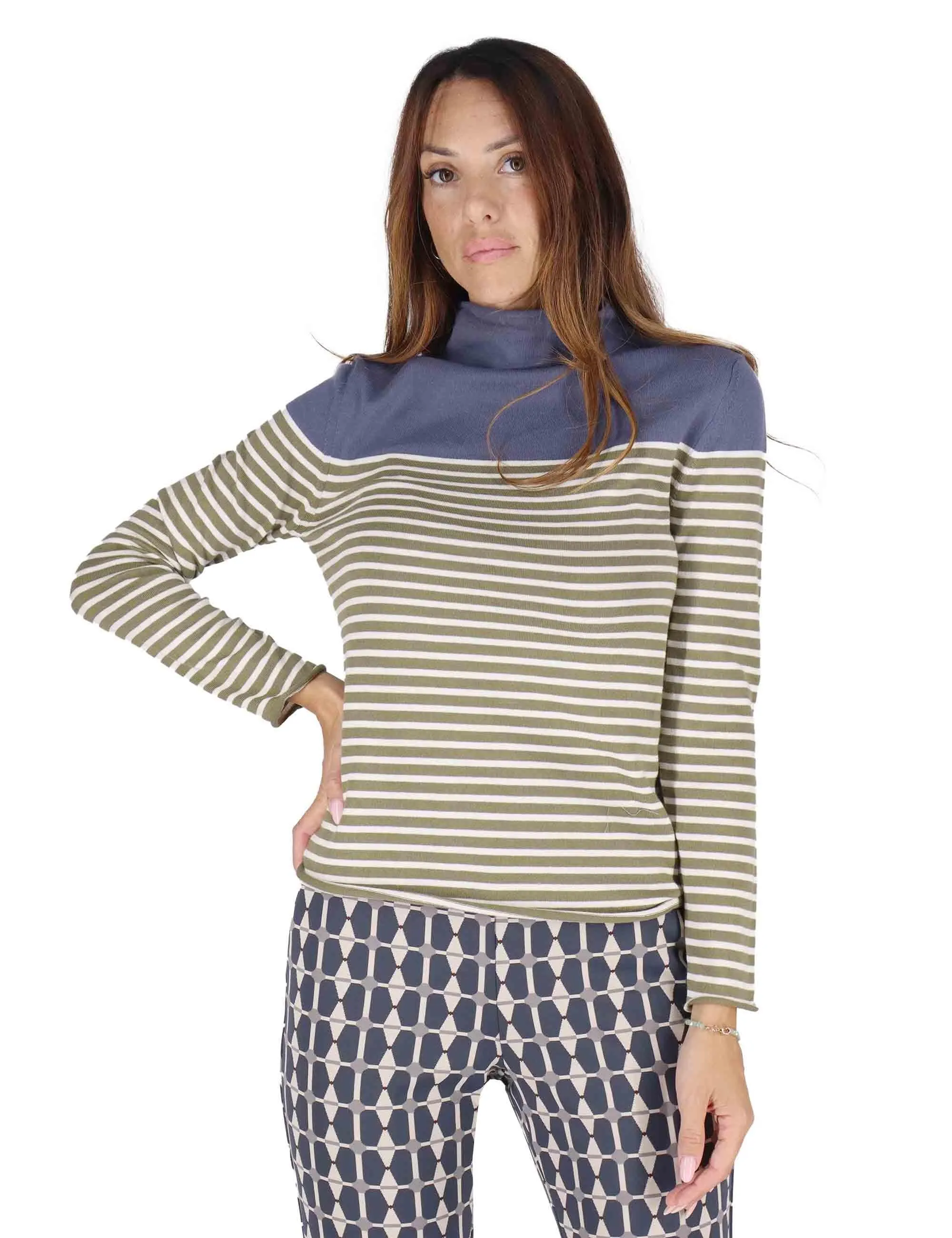 Maglioni in lana blu con collo alto Donna 3W25-MINA RITEX AVIO sold by Spatarella product image thumbnail 2