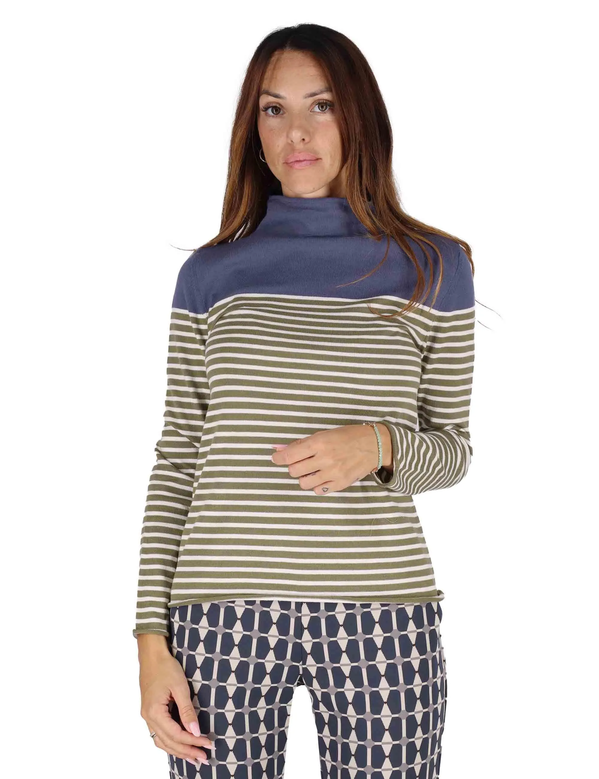 Maglioni in lana blu con collo alto Donna 3W25-MINA RITEX AVIO sold by Spatarella