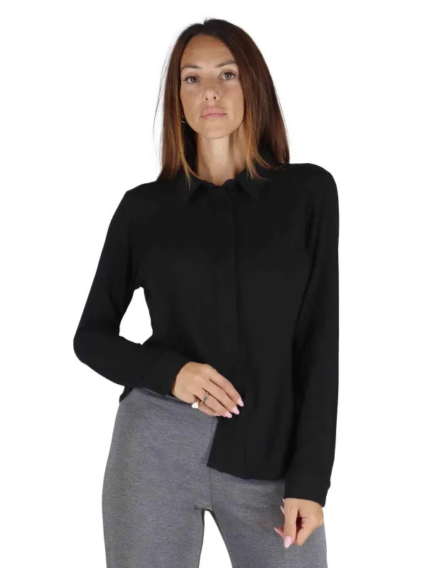 Camicie in jersey nero Donna JABCM0025-F1050 9999 made by Spatarella