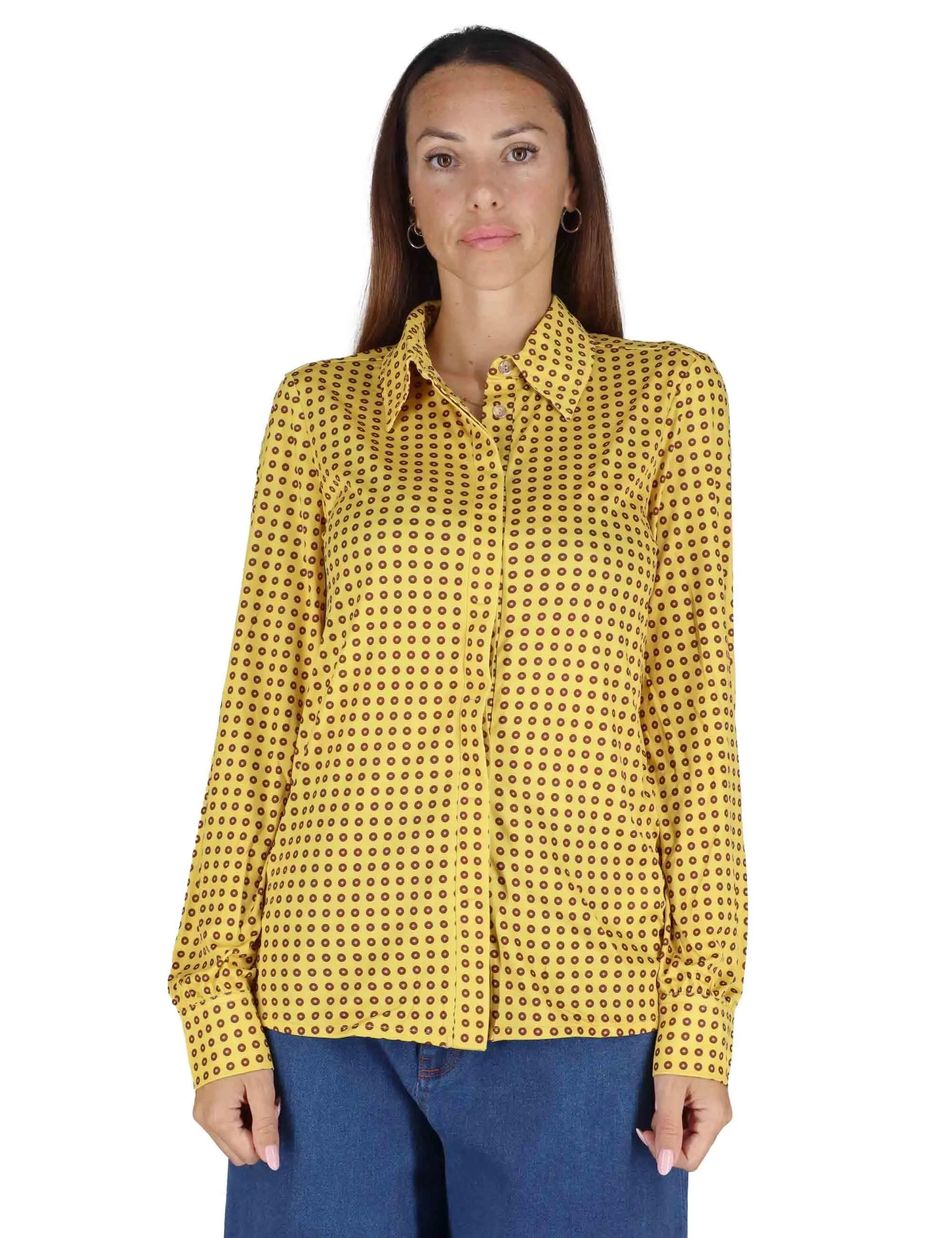 Camicie Micro Print in jersey giallo Donna JM556470654 A7090 sold by Spatarella product image thumbnail 2