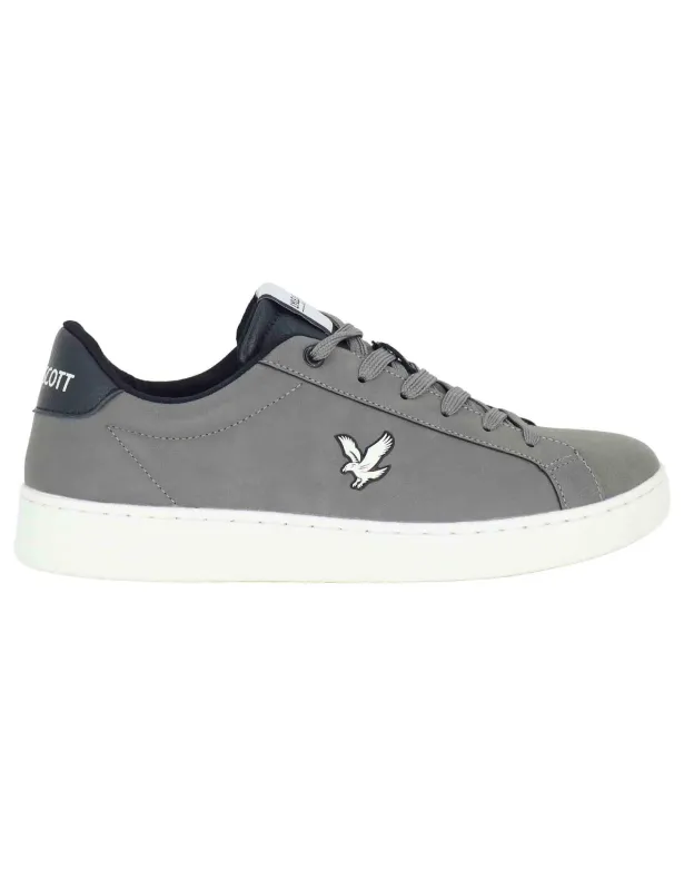 Sneakers in pelle grigia logo laterale Uomo KALEB004 124 made by Lyle & Scott