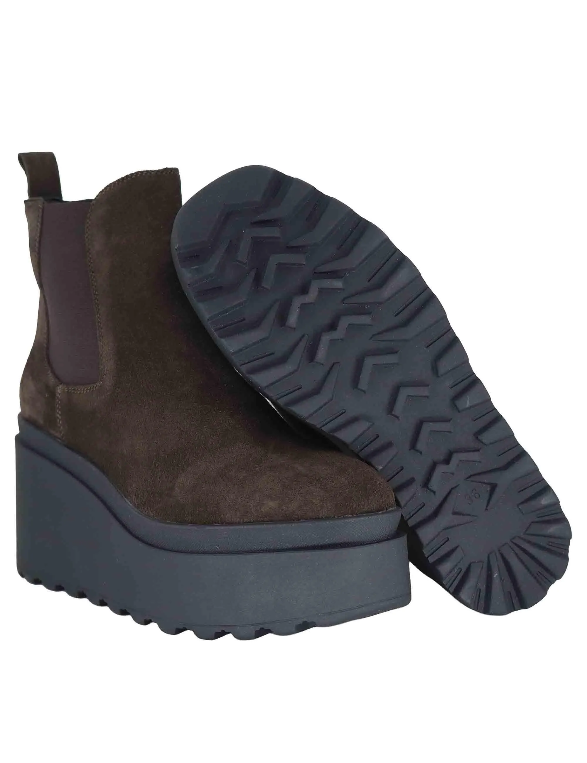 Chelsea boot in camoscio marrone con zeppa Donna JOLLY 8 014 sold by Spatarella product image thumbnail 5