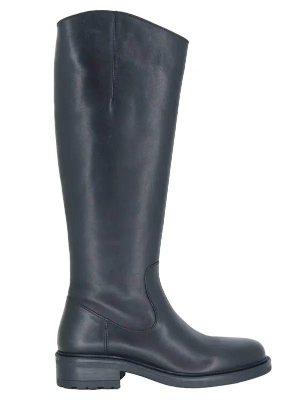 Stivali in pelle nera con tacco basso Donna SP56212 001 sold by Spatarella