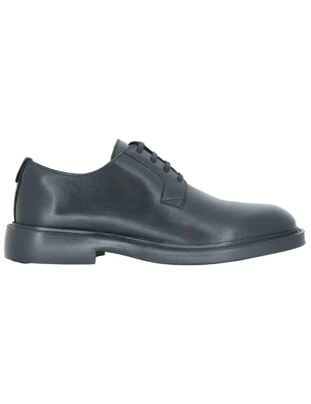 Stringate in pelle nera Uomo 14076A 6583AM made by Spatarella