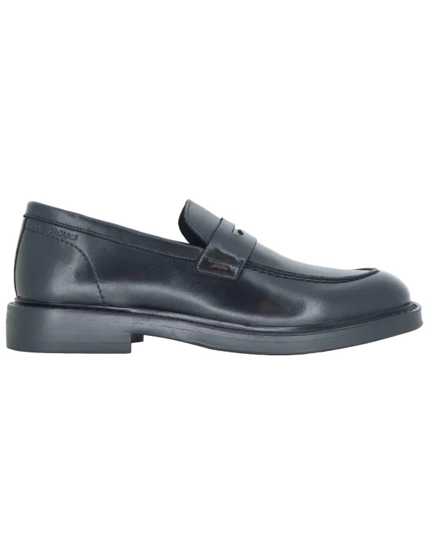 Mocassini in pelle nera Uomo 13892A 6583AM made by Spatarella