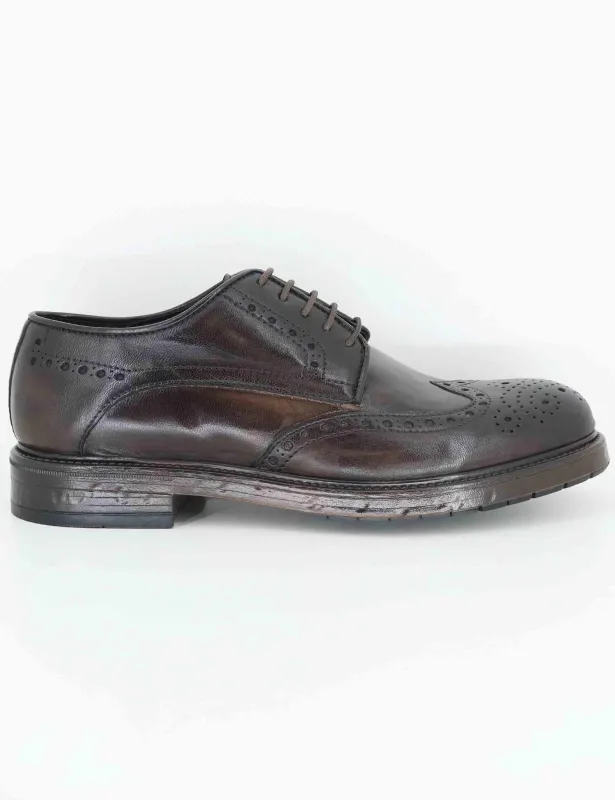Stringate in pelle marrone Uomo SPGB2080 014 made by Spatarella