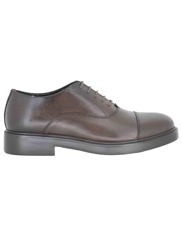 Stringate in pelle marrone Uomo SPDU8040 014 made by Spatarella
