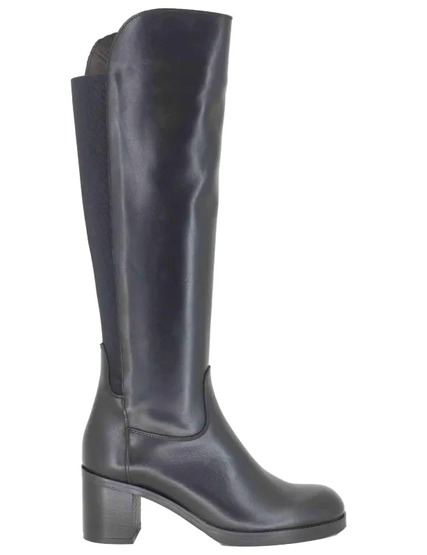 Stivali in pelle nera con tacco alto Donna SPST3001 001 sold by Spatarella