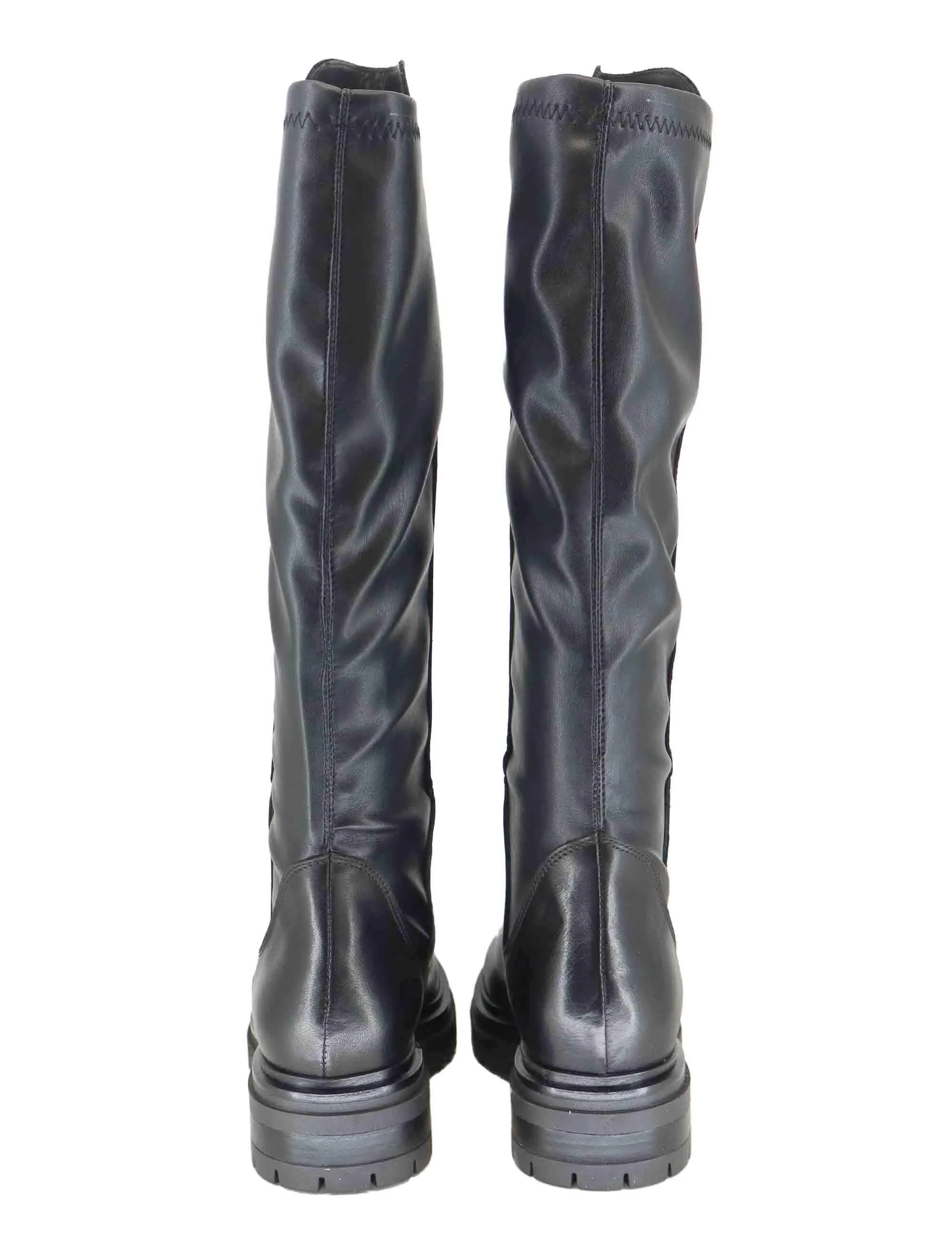 Stivali in pelle nera con suola in gomma e tacco basso Donna SPST1652 001 sold by Spatarella product image thumbnail 5